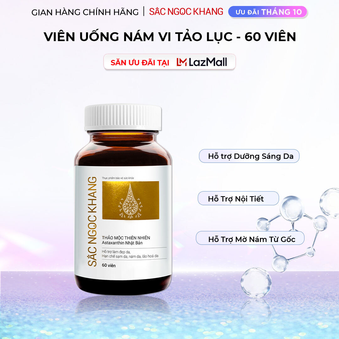 Viên uống đẹp da mờ nám tàn nhang, cân bằng nội tiết, điều kinh Sắc Ngọc Khang Vi Tảo Lục