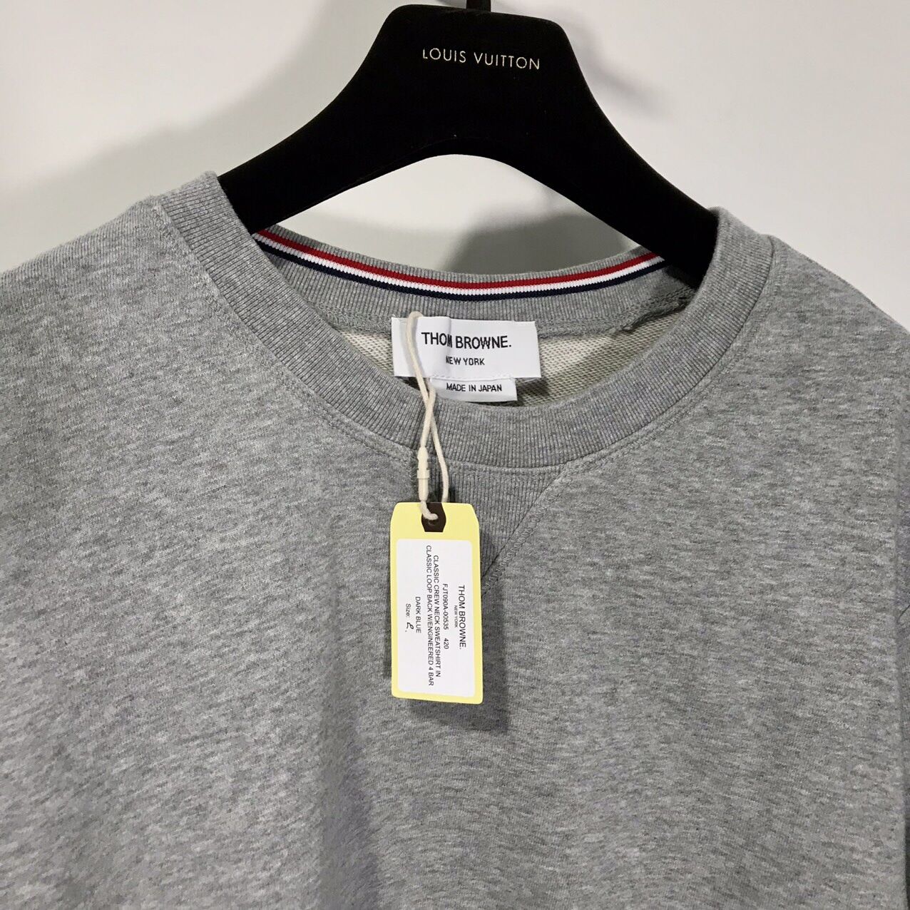 Sweater Thom Browné 4-Bar Xám