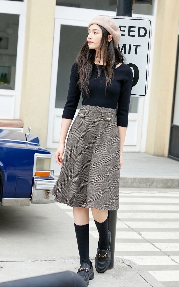 Đầm xoè tiểu thư dệt kim phối dạ Vero Moda cao cấp size XS