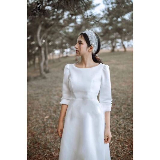 váy phù dâu màu trắng 29 - Đầm dạ hội cao cấp sang trọng đẹp mới nhất  2021-2022 giá rẻ Hồng Thắng