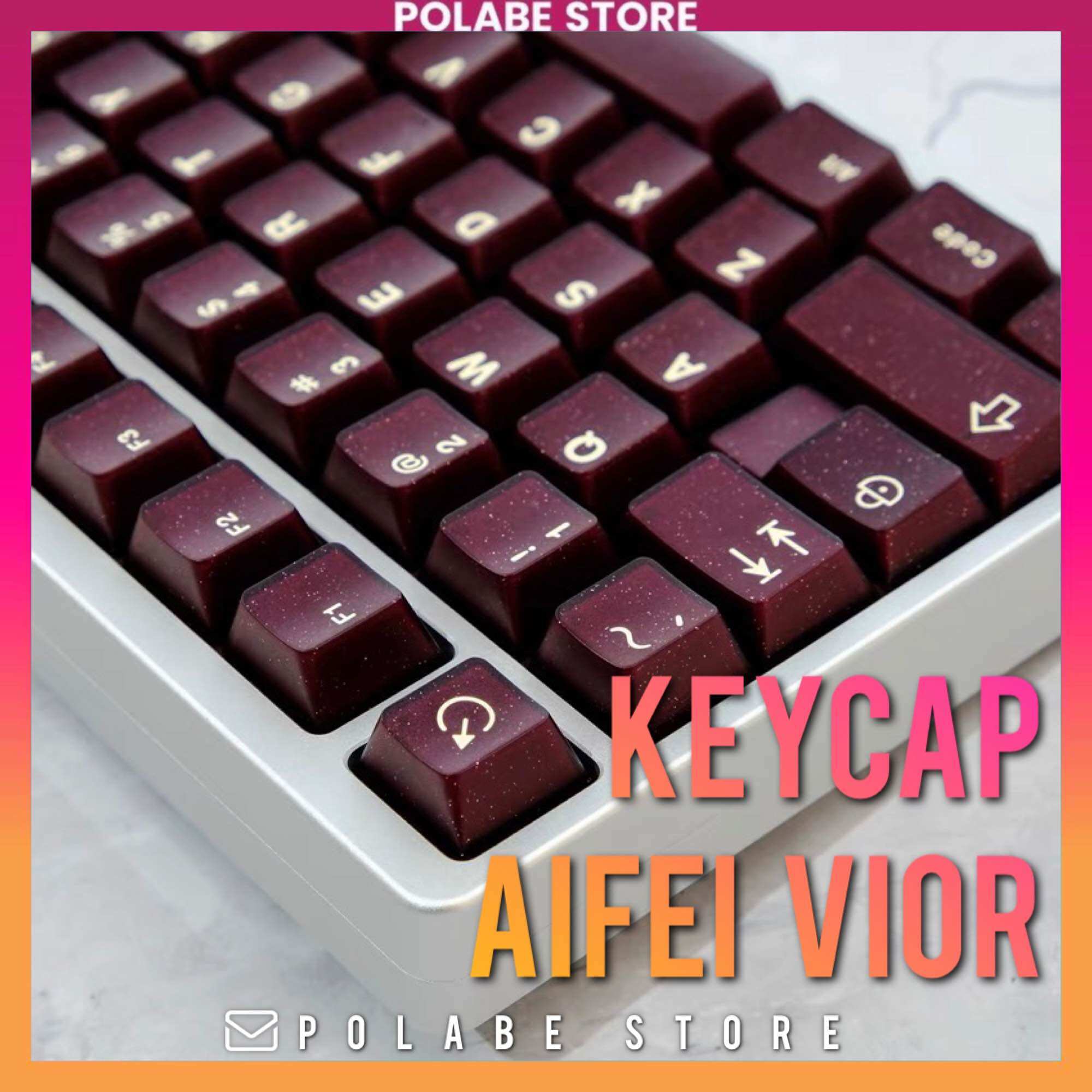 Nút bấm Keycap Cherry Vior Pyga Red Wine Cherry Profile chất liệu ABS sử dụng nhiều layout bàn phím cơ - Polabe Store
