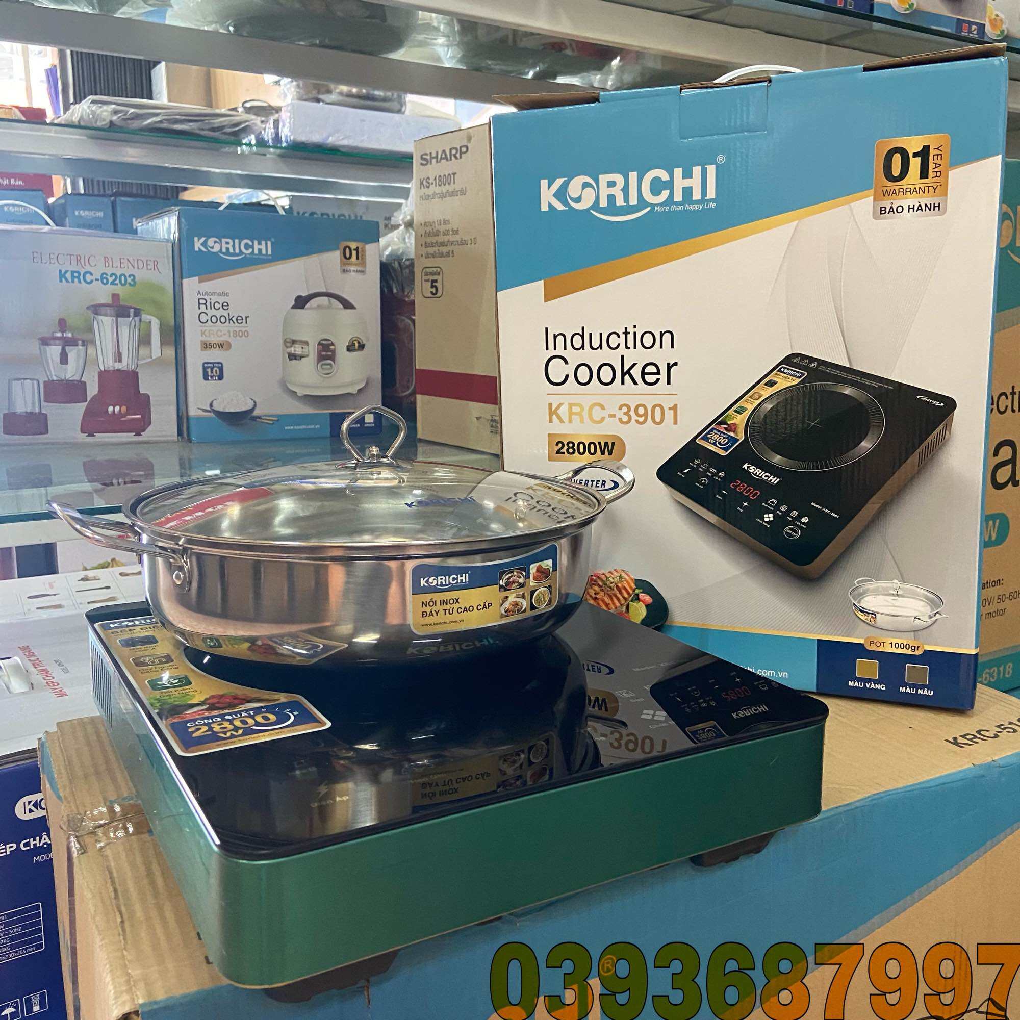 🥰Bếp Từ Đơn KORICHI-KRC-3901 Inverter Tiết Kiệm Điện-8 Chức Năng Nấu Đa Năng-Bảo Hành 12 Tháng