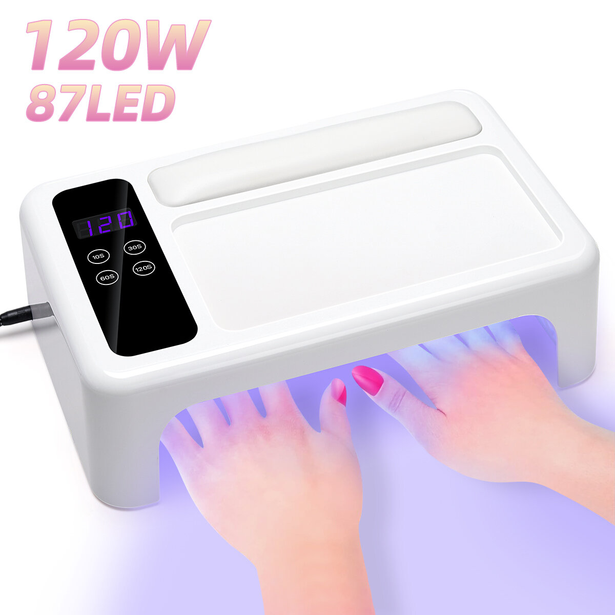 Uv led máy sấy móng tay nhanh chữa bộ dụng cụ làm móng tay với 87 đèn led và gối tay cho gel sơn móng tay ấn vào máy sấy móng tay