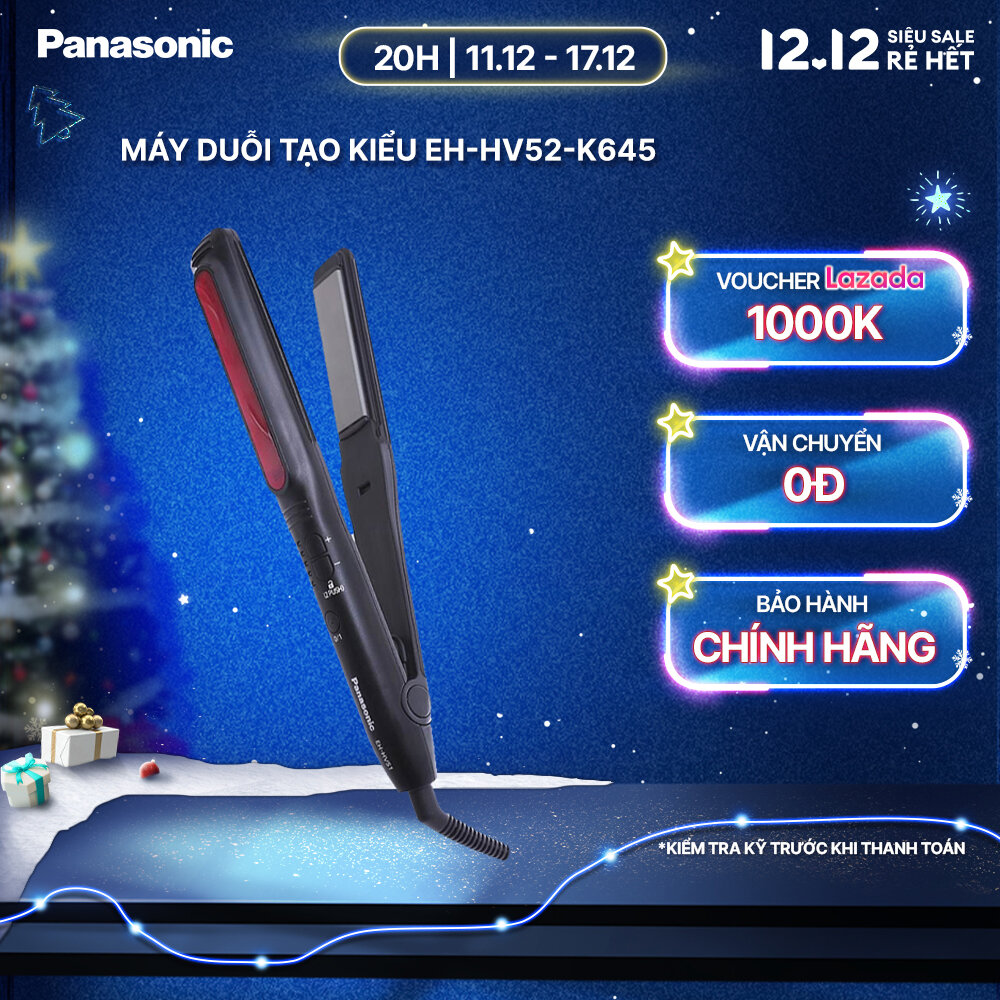Máy duỗi và tạo kiểu tóc panasonic eh-hv52-k645 - bảo hành 12 tháng - hàng chính hãng