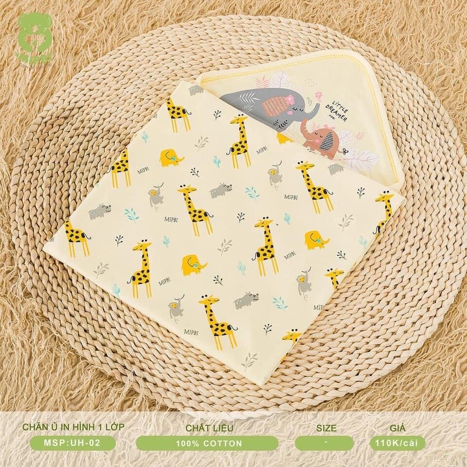 Khăn ủ cho bé sơ sinh 2 lớp cotton mipbi cao cấp