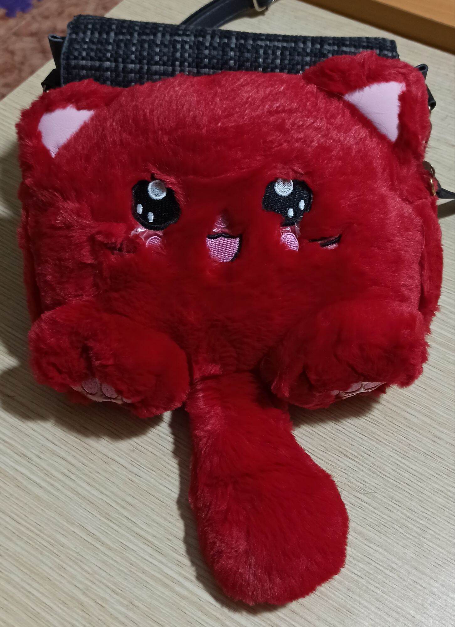 Túi lông thú hình mèo đuôi dài dễ thương