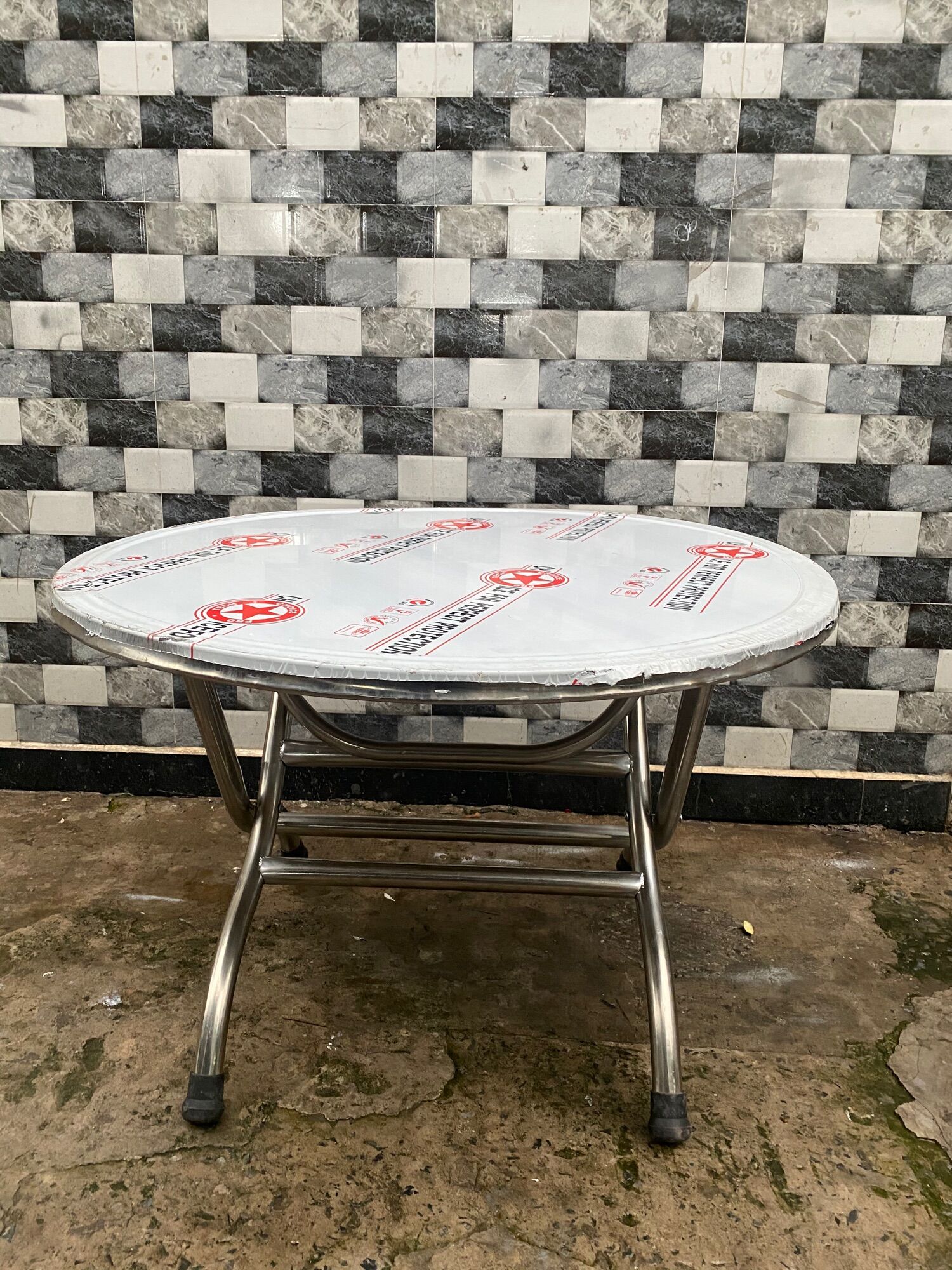 [HCM]Bàn tròn inox 80cm cao 55cm
