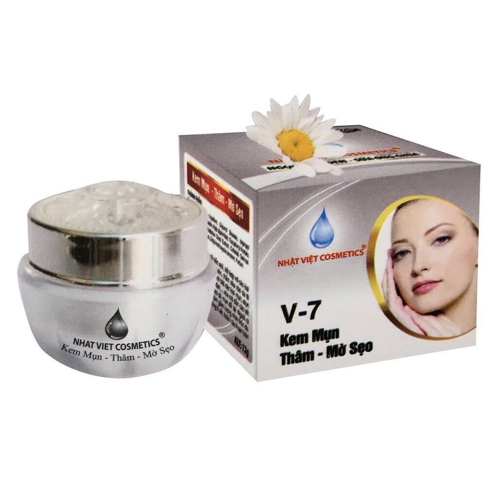 [HCM]KEM MỤN THÂM MỜ SẸO NGỌC TRAI ĐEN SỮA ONG CHÚA V7 NHẬT VIỆT COSMETICS 12G