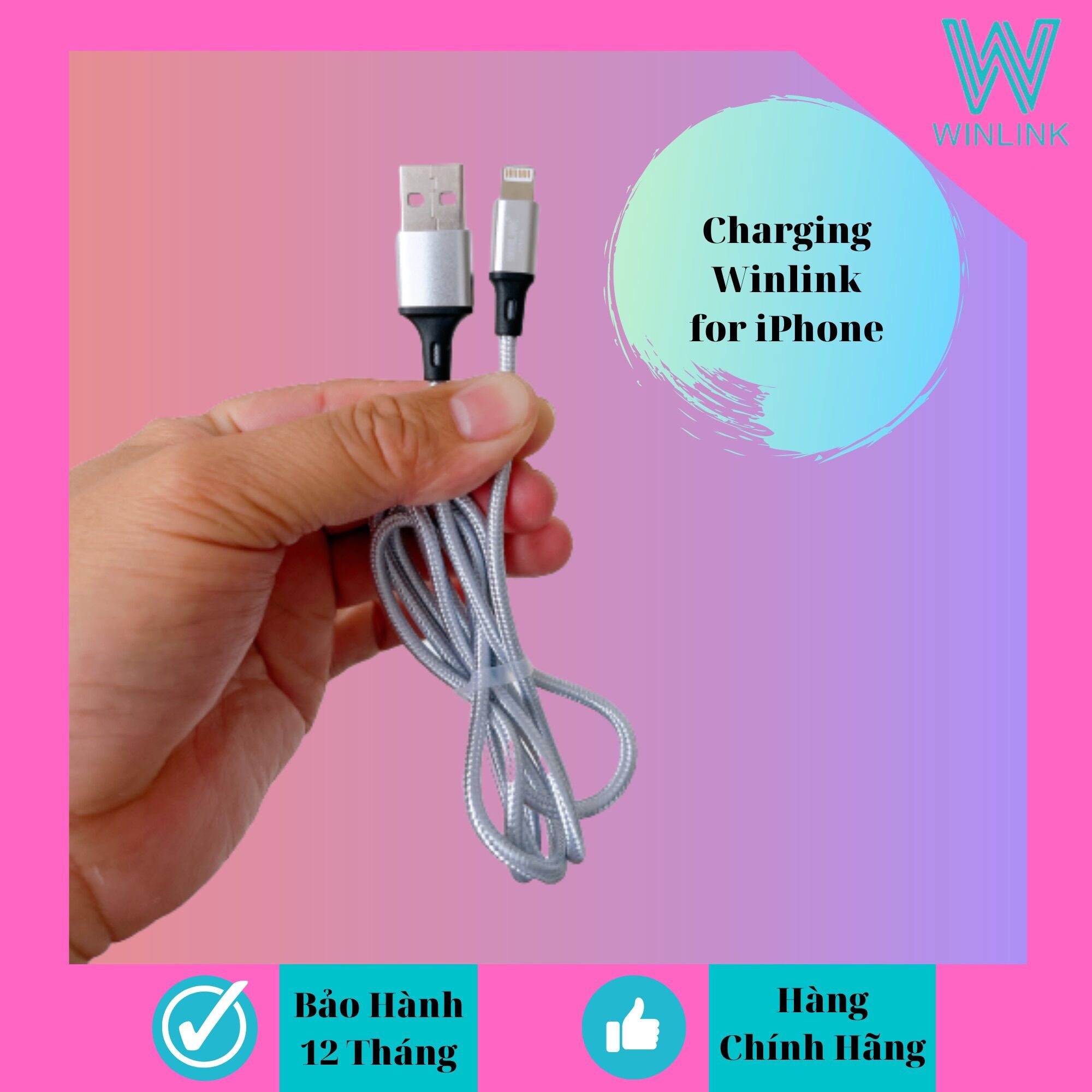 Dây cáp sac nhanh 5a winlink ls03 đuôi sạc iphone