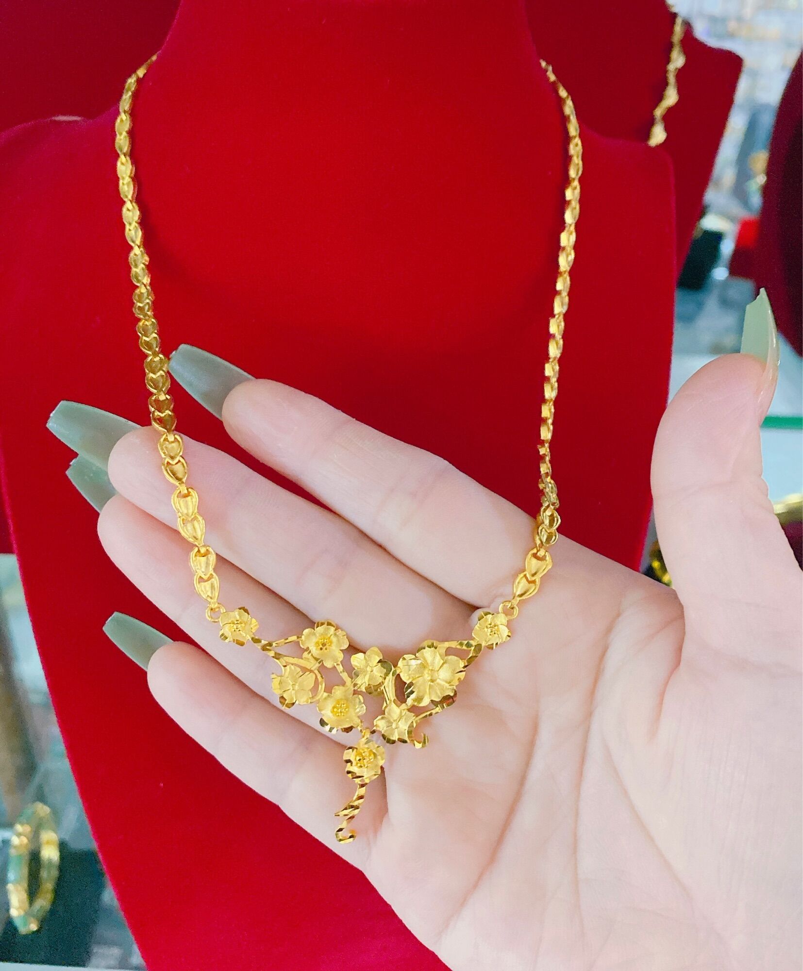 Dây chuyền cưới mạ vàng 24k cao cấp mẫu mới về
