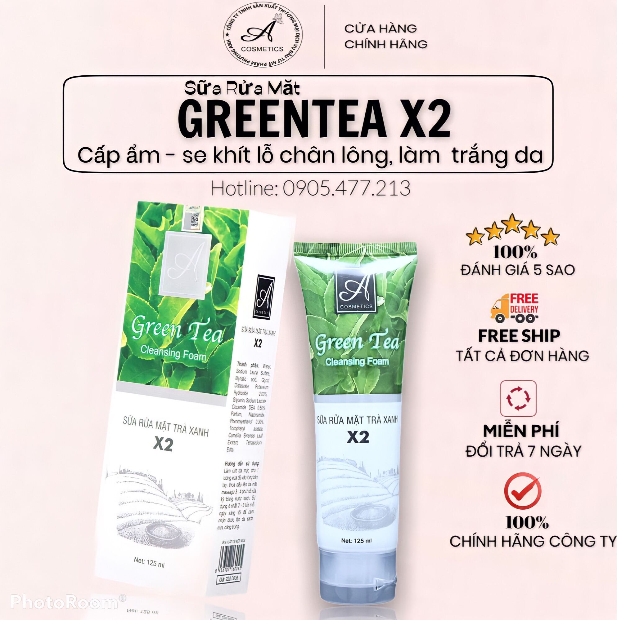 Sữa Rửa Mặt Greentea X2