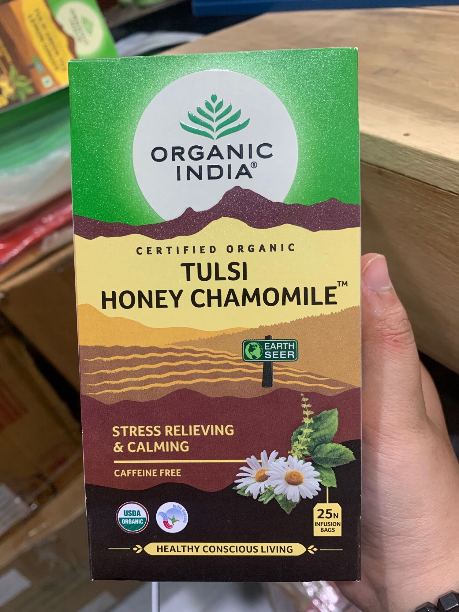 ORGANIC INDIA Tulsi Honey Chamomile 25bags - Trà Túi Lọc