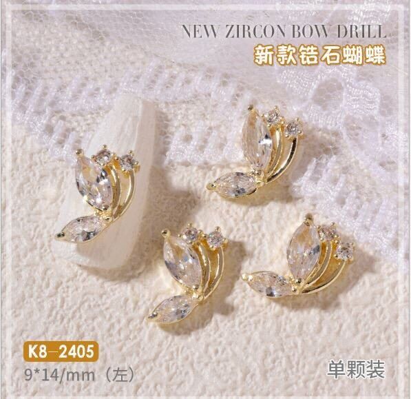 Charm nail, charm bướm, phụ kiện đá trang trí móng cao cấp