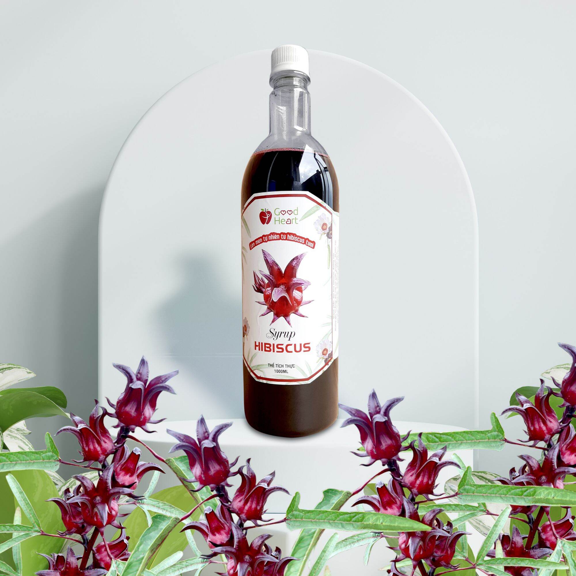 Syrup atiso đỏ/ hibiscus đậm đặc nguyên chất  chai 1000ml