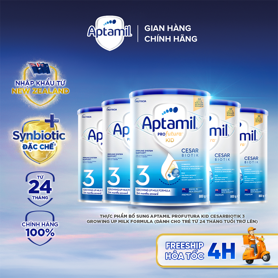 [MUA LÀ CÓ QUÀ] CB 5 Sữa bột Aptamil Profutura Kid Cesarbiotik New Zealand số 3 - Synbiotic độc quyền dành cho bé từ 2 đến 6 tuổi