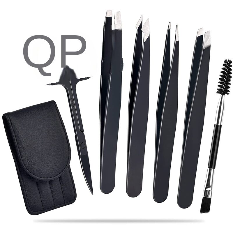 6 Pack Tweezers Set Professional Stainless Steel Curved Scissors for Women and Men Precision Tweezers Eyebrows for ngrown Hair