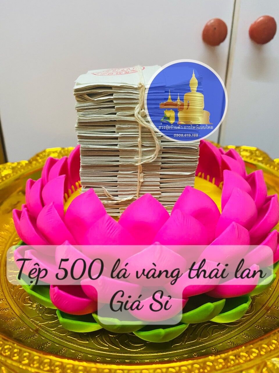 Vàng Lá Thái Lan size 3,5 cm hàng nhập loại dùng để đắp tượng