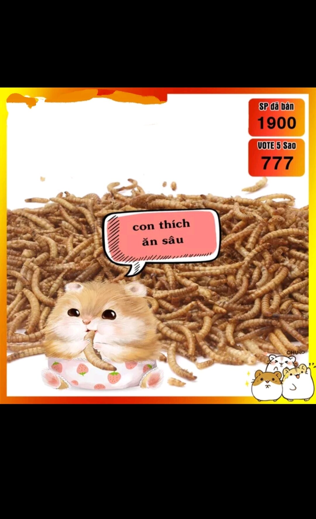 sâu sấy khô dùng cho bò sát (túi nhỏ 15g )