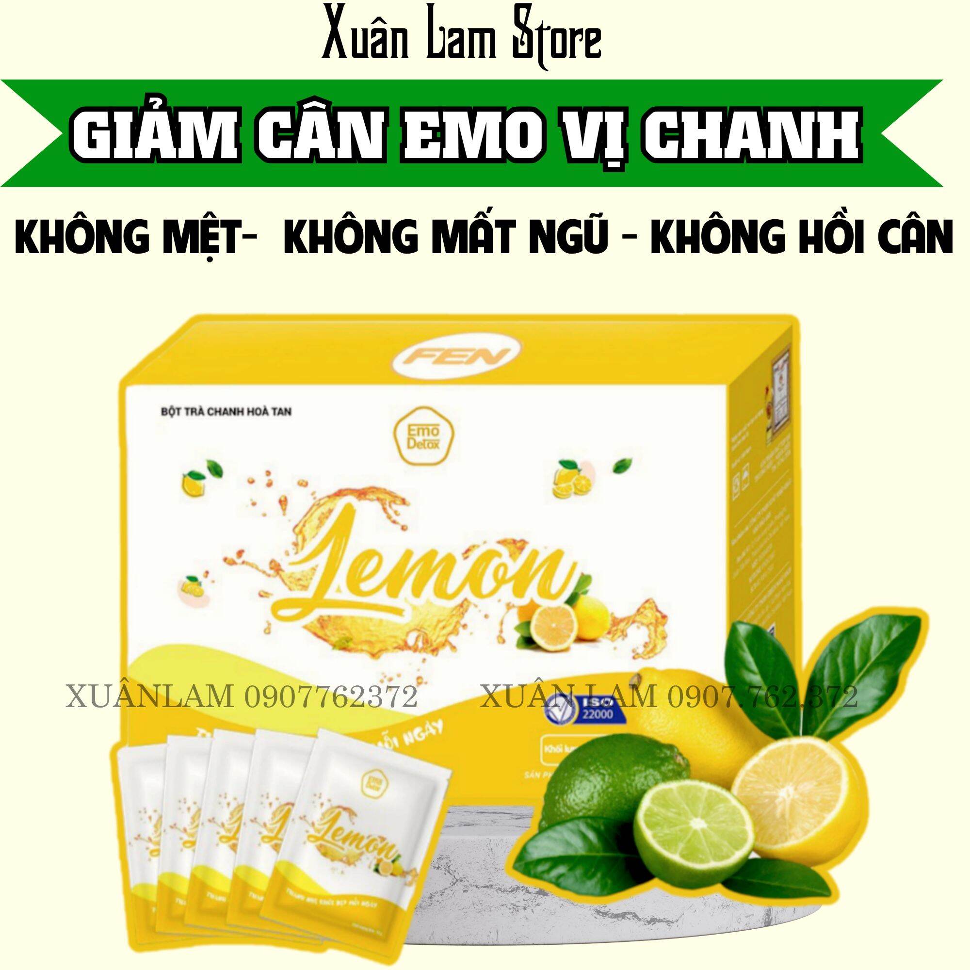 Giảm cân cấp tốc emodetox vị chanh kèm quà tặng