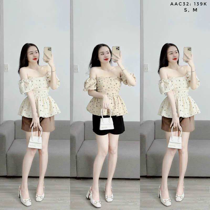 ÁO KIỂU PEPLUM HOA NHÍ CÚP BÍ CH5