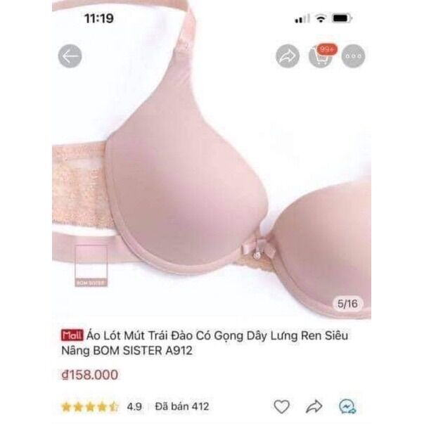 Áo lót bomsister màu đỏ size L