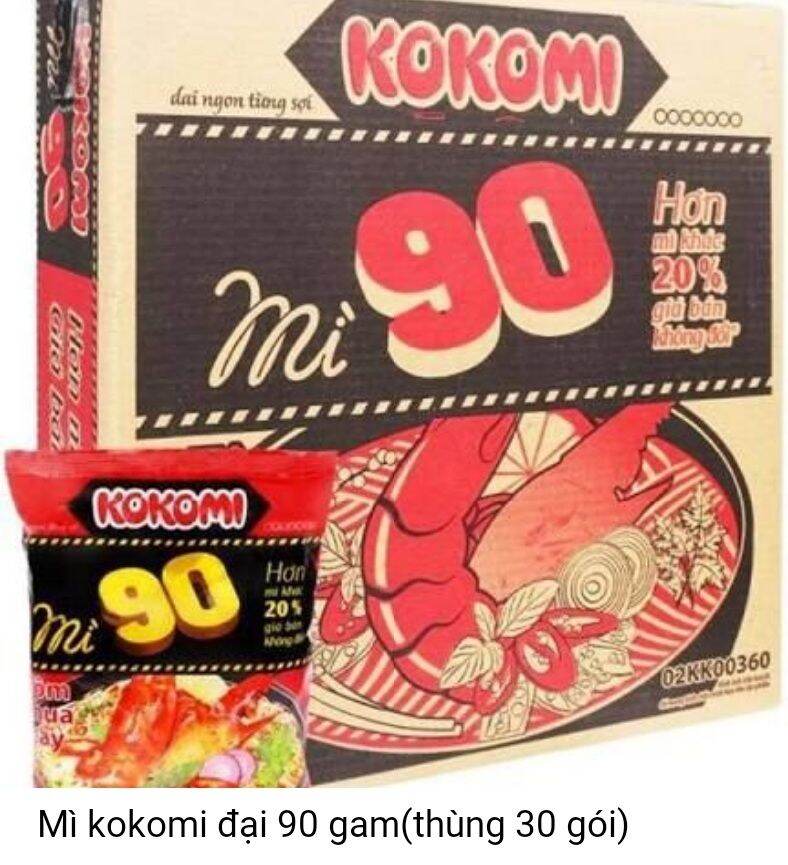 mì Kokomi 90 tôm chua cay thùng 30 gói