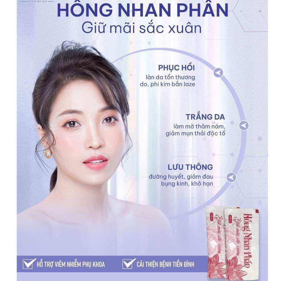 Hồng nhan phấn- bạch linh- bách y sâm(1hộp x 10gói) mẫu mới