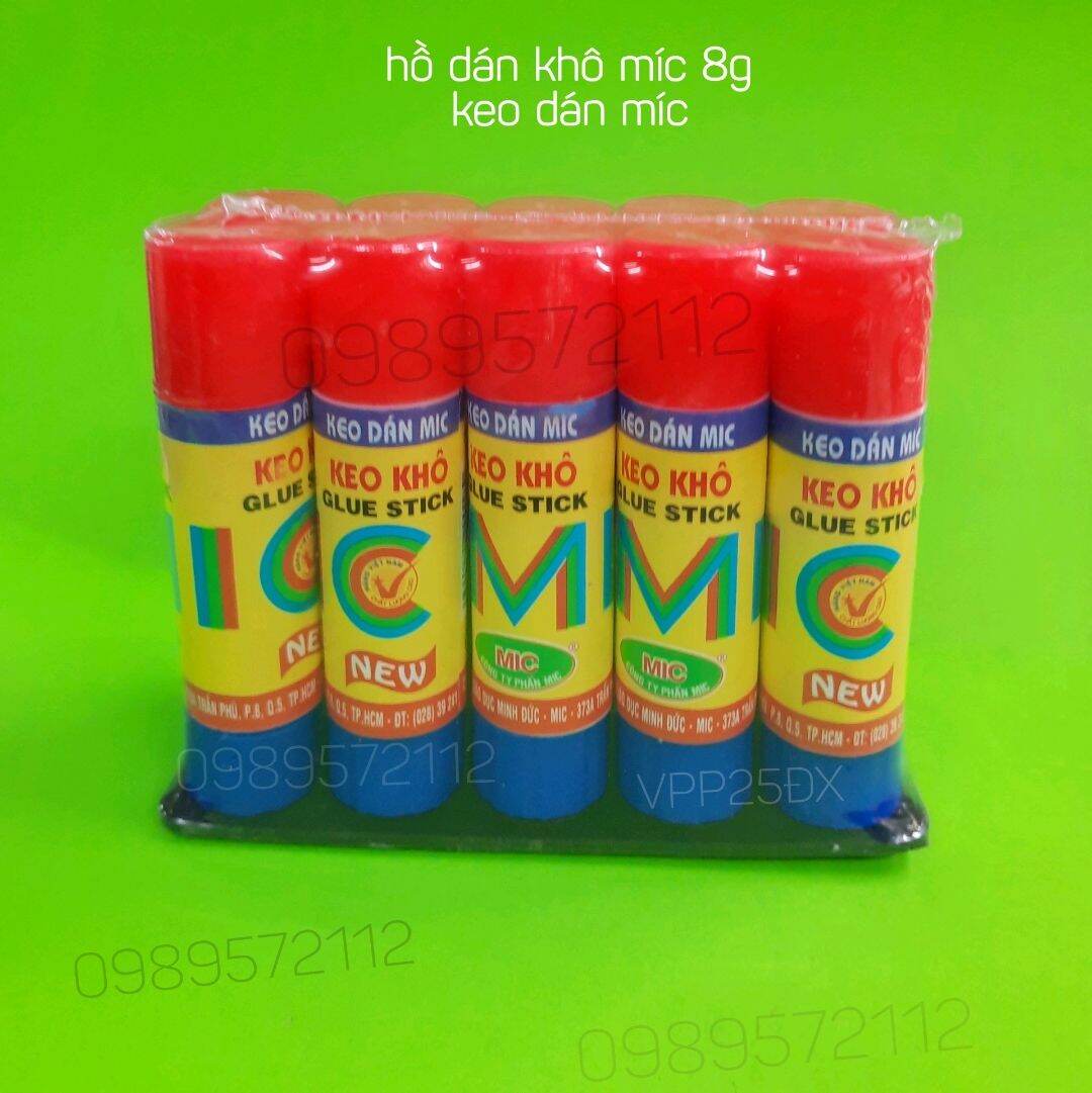 Hồ khô mic 8g-keo dán giấy mic (10 lọ)