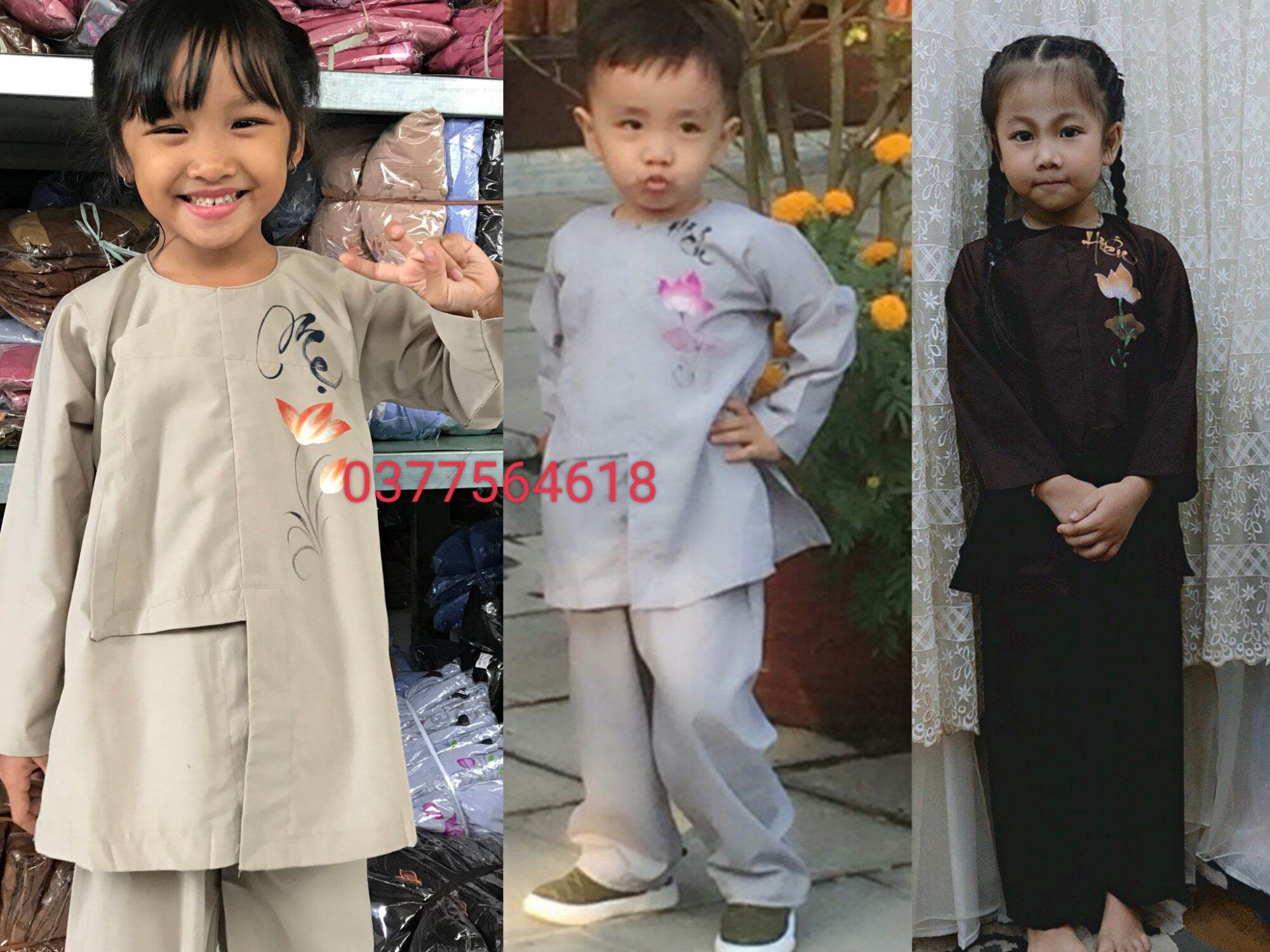 Bộ vạt hò đi chùa bé trai bé gái