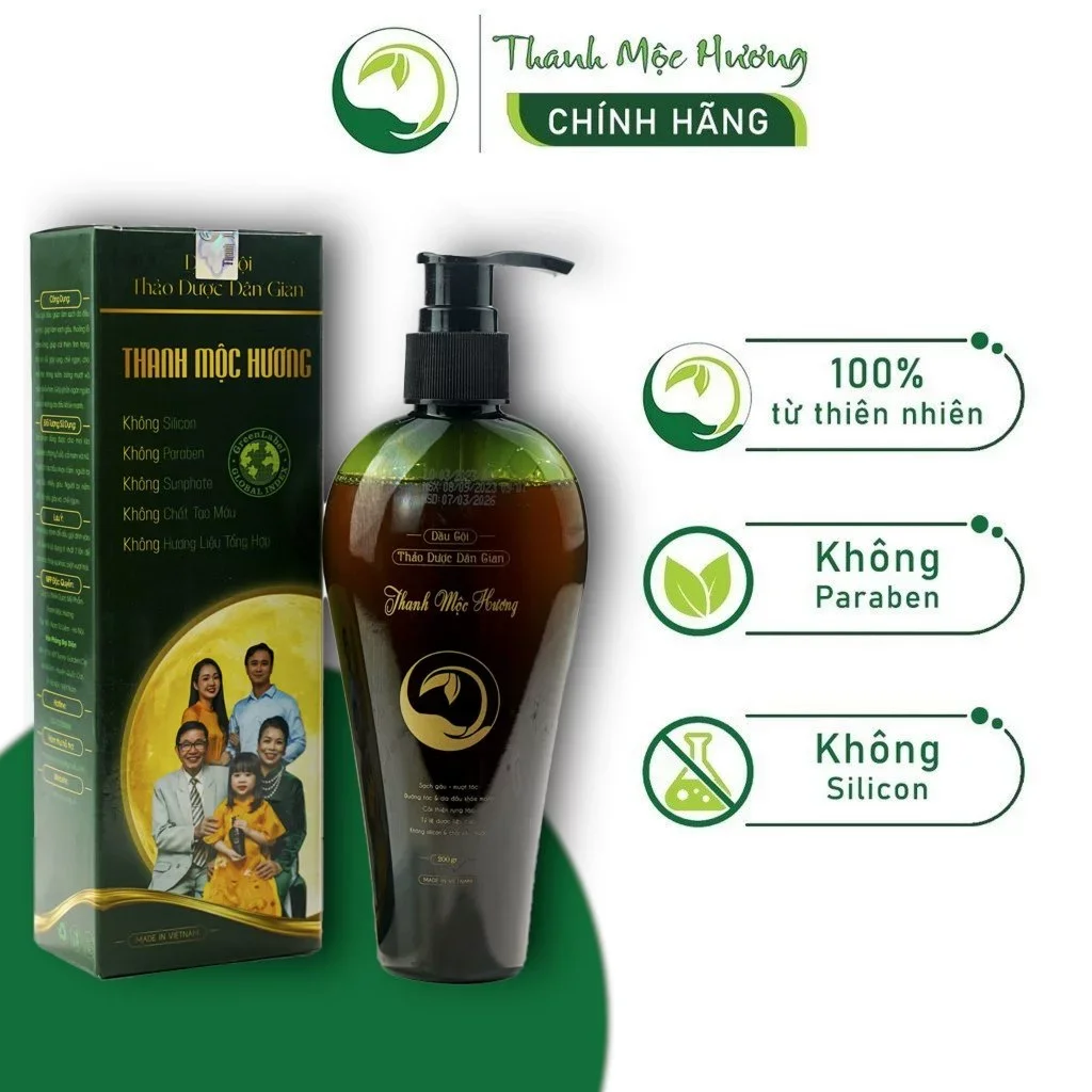 Dầu gội dược liệu dầu gội thảo dược thảo mộc dân gian dầu gội Thanh Mộc Hương dầu gội bồ kết ngăn tóc gãy rụng 350ml