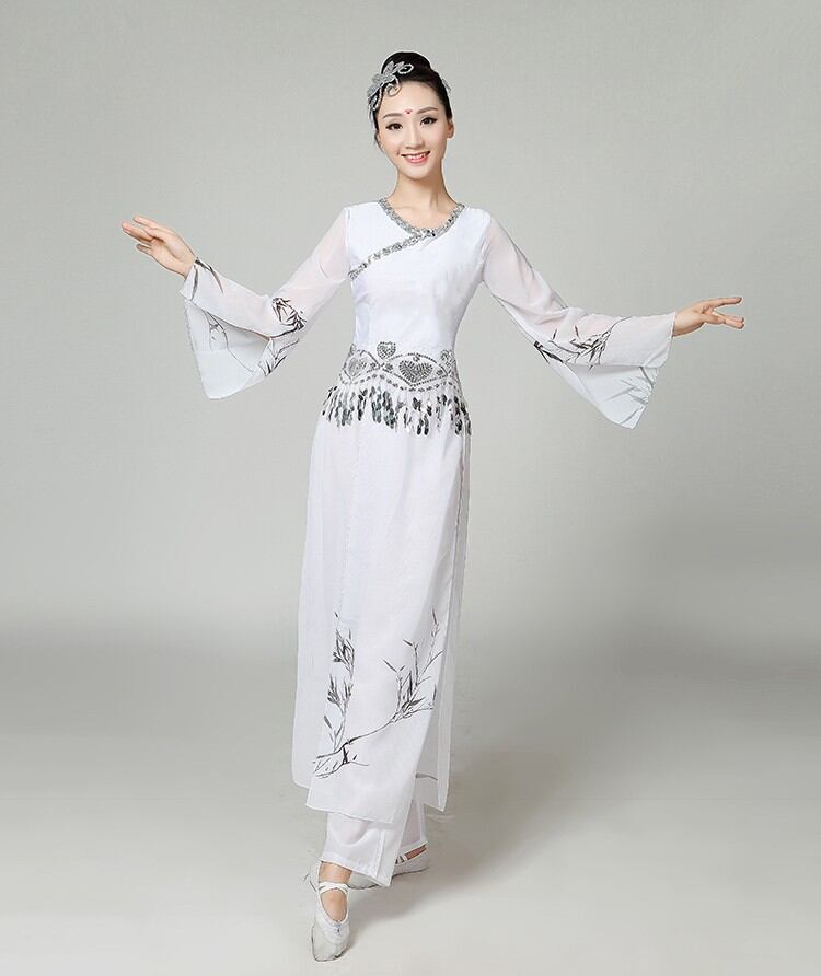 Trang Phục Biểu Diễn Múa Cổ Điển Múa Thủy Mặc Trang Phục Múa Dân Tộc Nữ Trang Phục Múa Yangge Trang Phục Luyện Công Múa Quạt Phóng Khoáng Phong Cách Trung Quốc