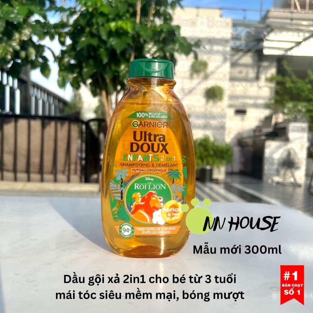 Dầu gội đầu cho bé Garnier Ultra Doux shampoo dưỡng tóc cho trẻ em từ 3 tuổi mượt tóc,dầu gội xả 2in1 baby kids glycerin