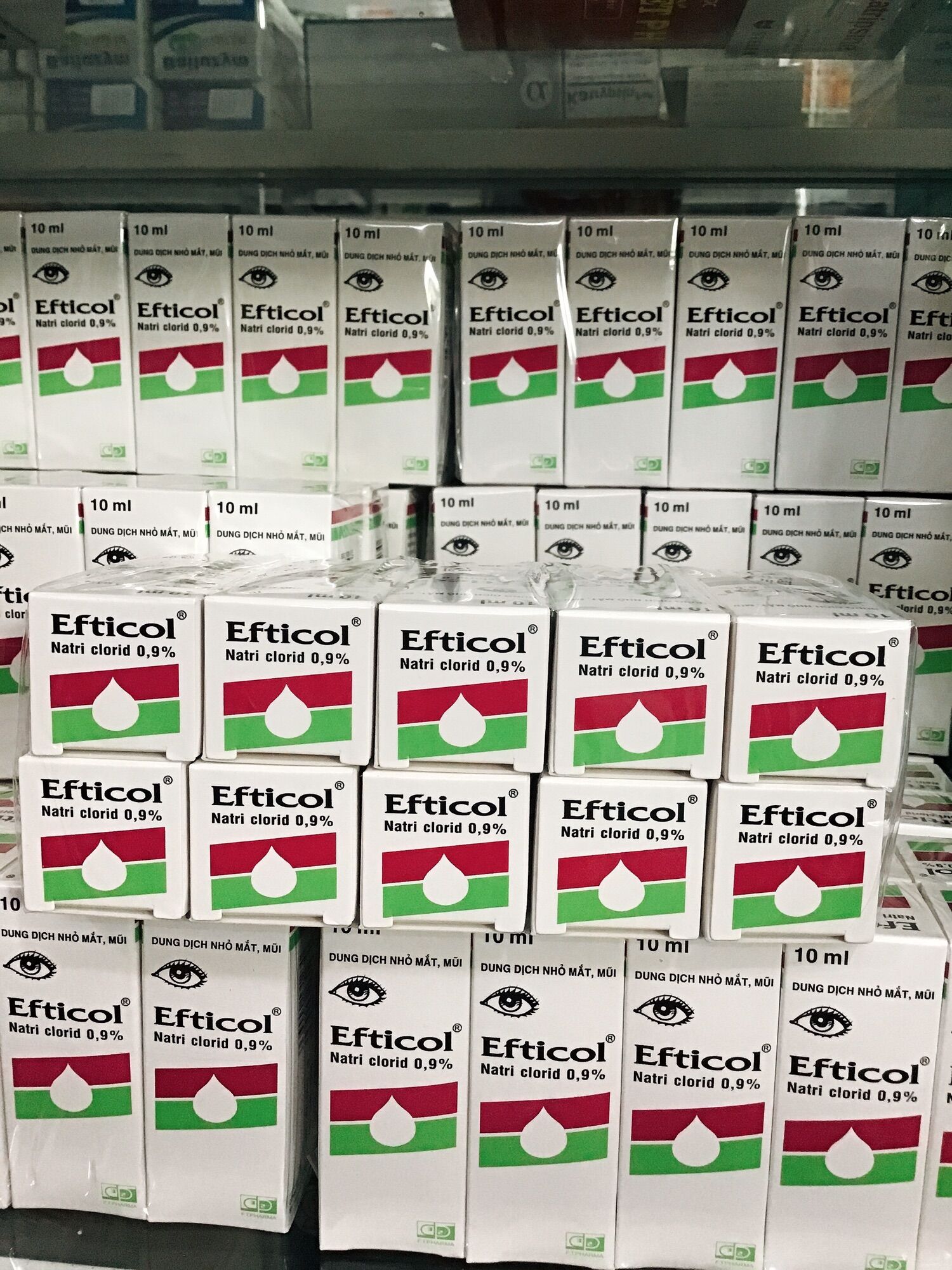 Dung dịch nhỏ mắt mũi EFTICOL (1 lốc 10chai) nước muối nacl