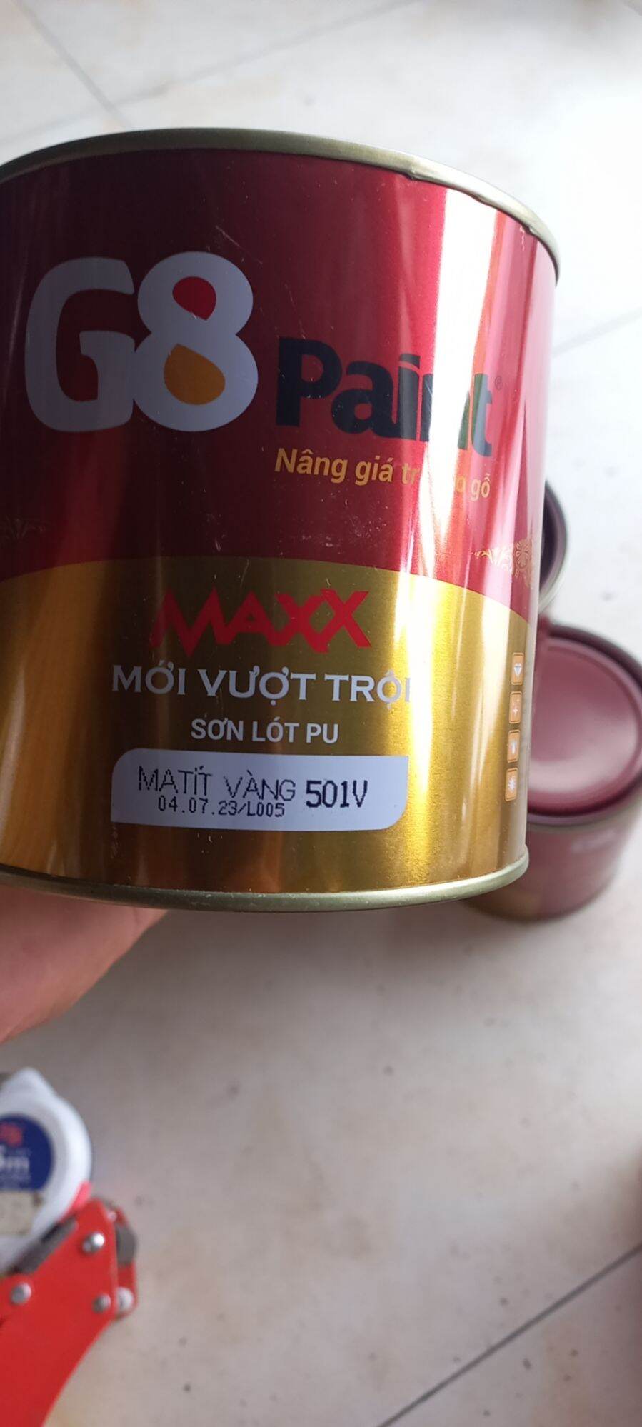 Sơn PU gỗ cao cấp - G8 paint- Sơn lót MATIT VÀNG(501V) 945ML
