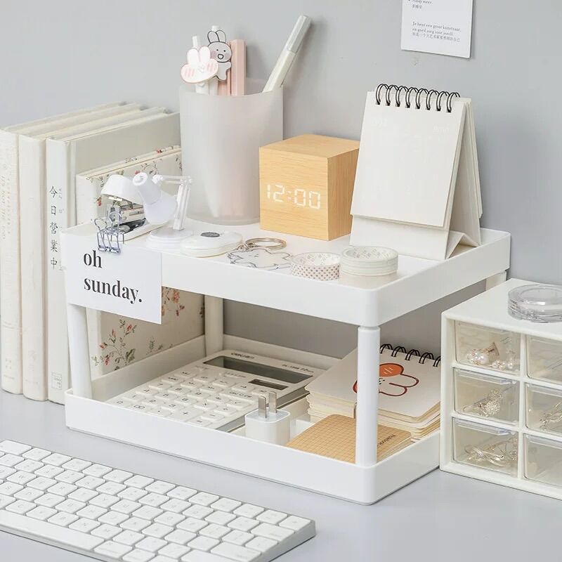 Kệ để bàn 2 tầng đa năng decor bàn học xinh xắn kệ đựng mỹ phẩm