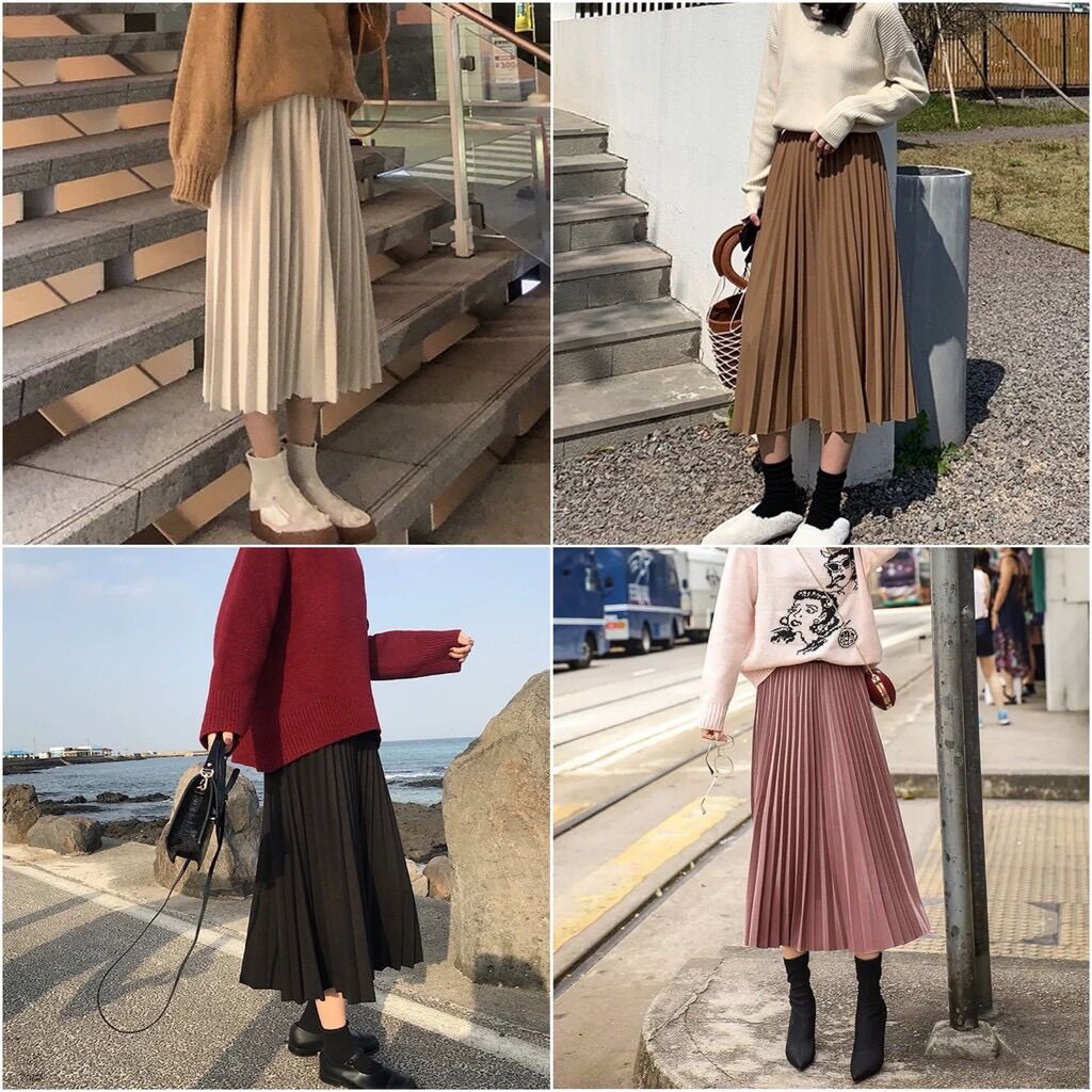 Chân Váy Xếp Ly Dáng Dài - Must Have Item Siêu Hot