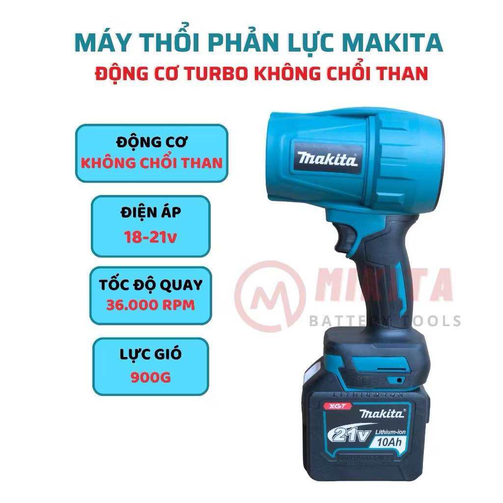 Quạt phản lực Makita, quạt cầm tay, máy thổi gió phản lực nhập ngoại động cơ siêu khỏe ,dùng pin lithium chân pin phổ thông