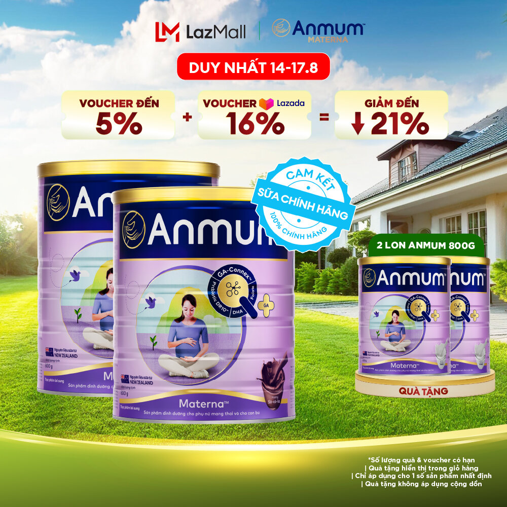 [Voucher giảm đến 26%]Combo 2 Sữa Bột Dành Cho Mẹ Bầu Anmum Materna Hương Socola 800G
