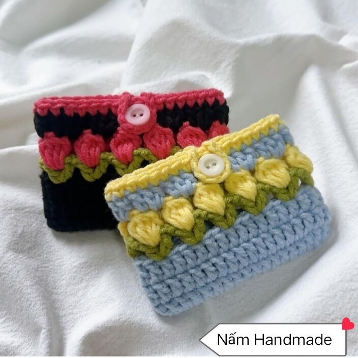 Ví đựng thẻ hoa tulip handmade [Nấm Handmade]