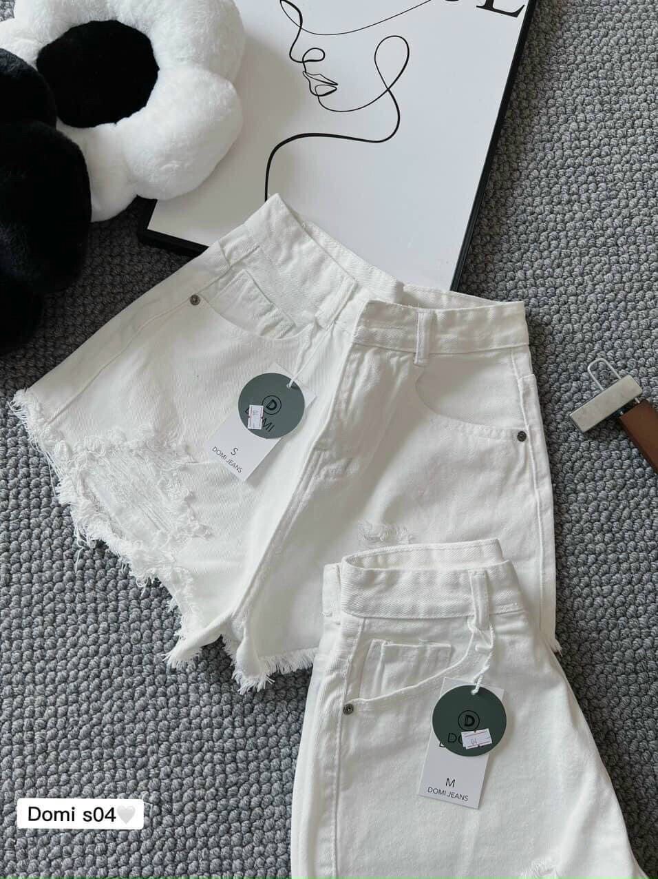 Quần short nữ lưng cao cào rách đùi