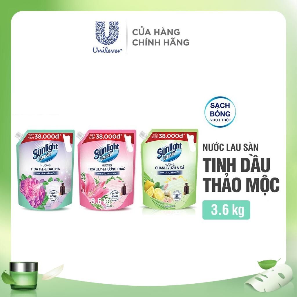 Nước lau sàn sunlight thảo mộc túi 3.6 kg