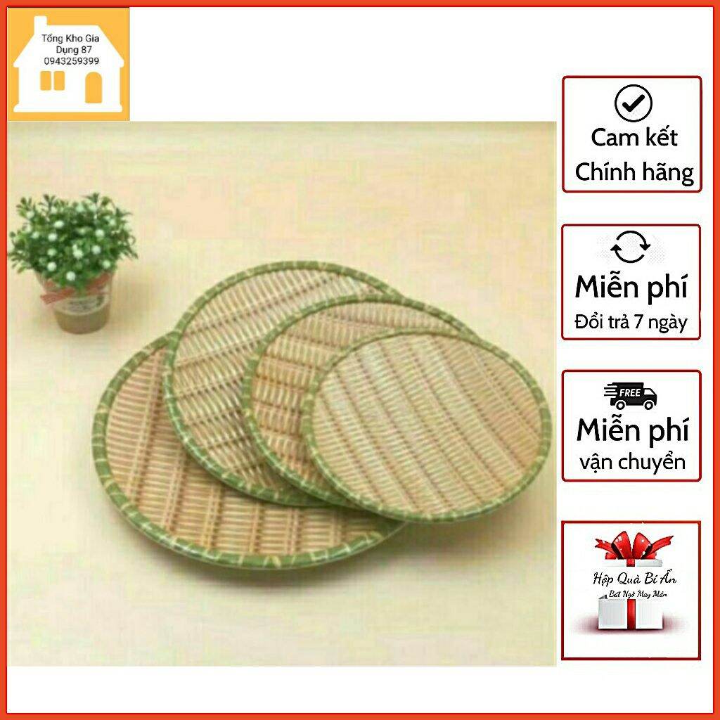 Đĩa mẹt giả mây tre làm bằng chất liệu nhựa cao cấp, bền đẹp - Tổng Kho Gia Dụng 87