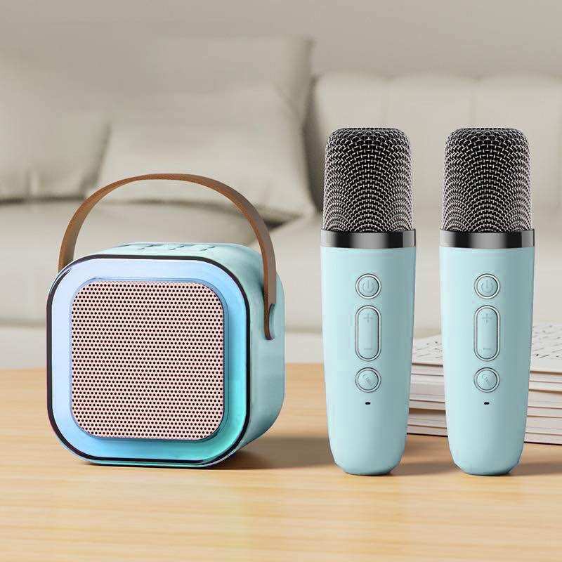 Loa bluetooth k12 kèm 2 micro không dây hát karaoke tại nhà, âm thanh hay bass cực chuẩn