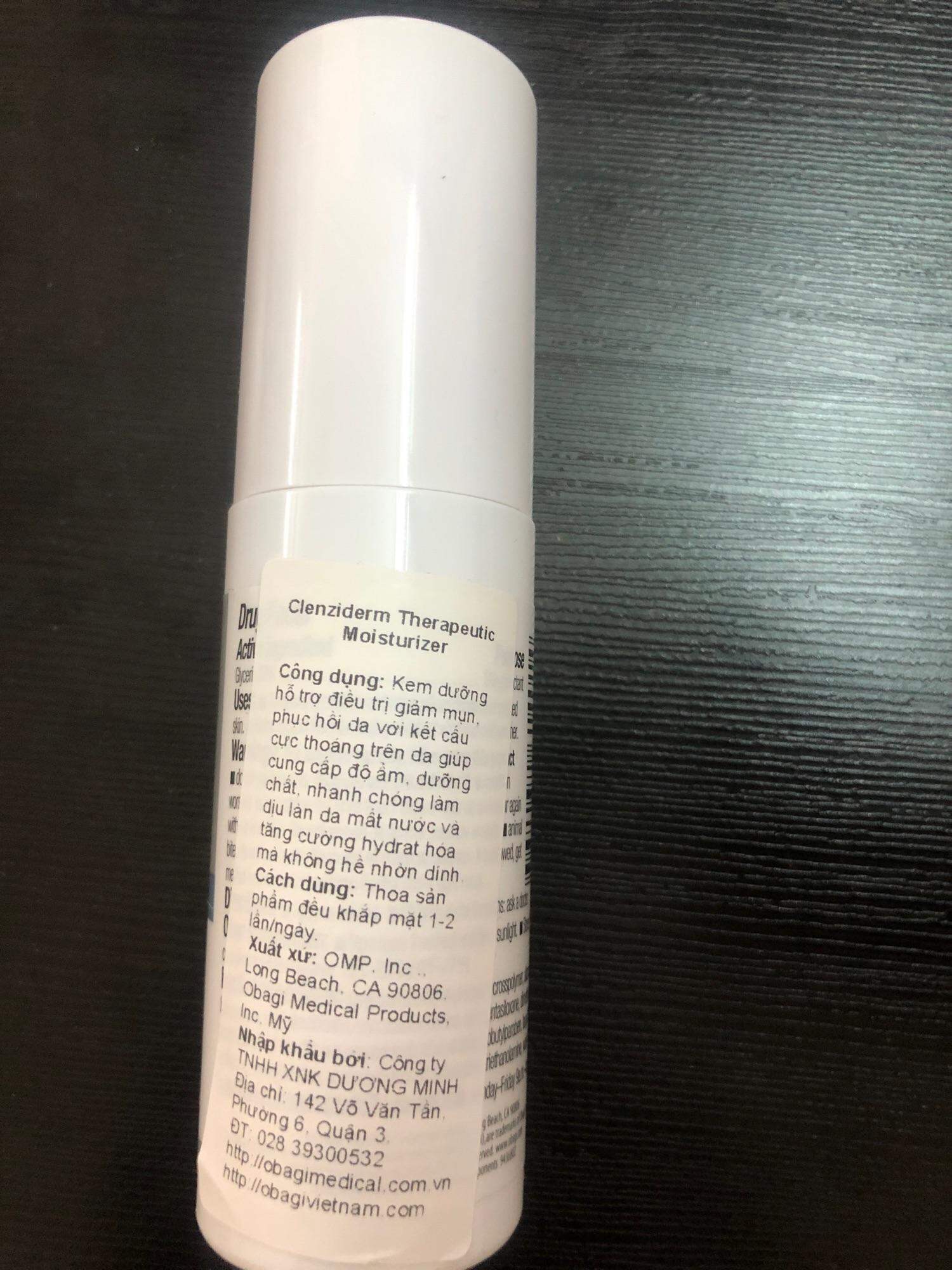 Kem dưỡng cho da mụn Obagi clenziderm md glycerin 20%