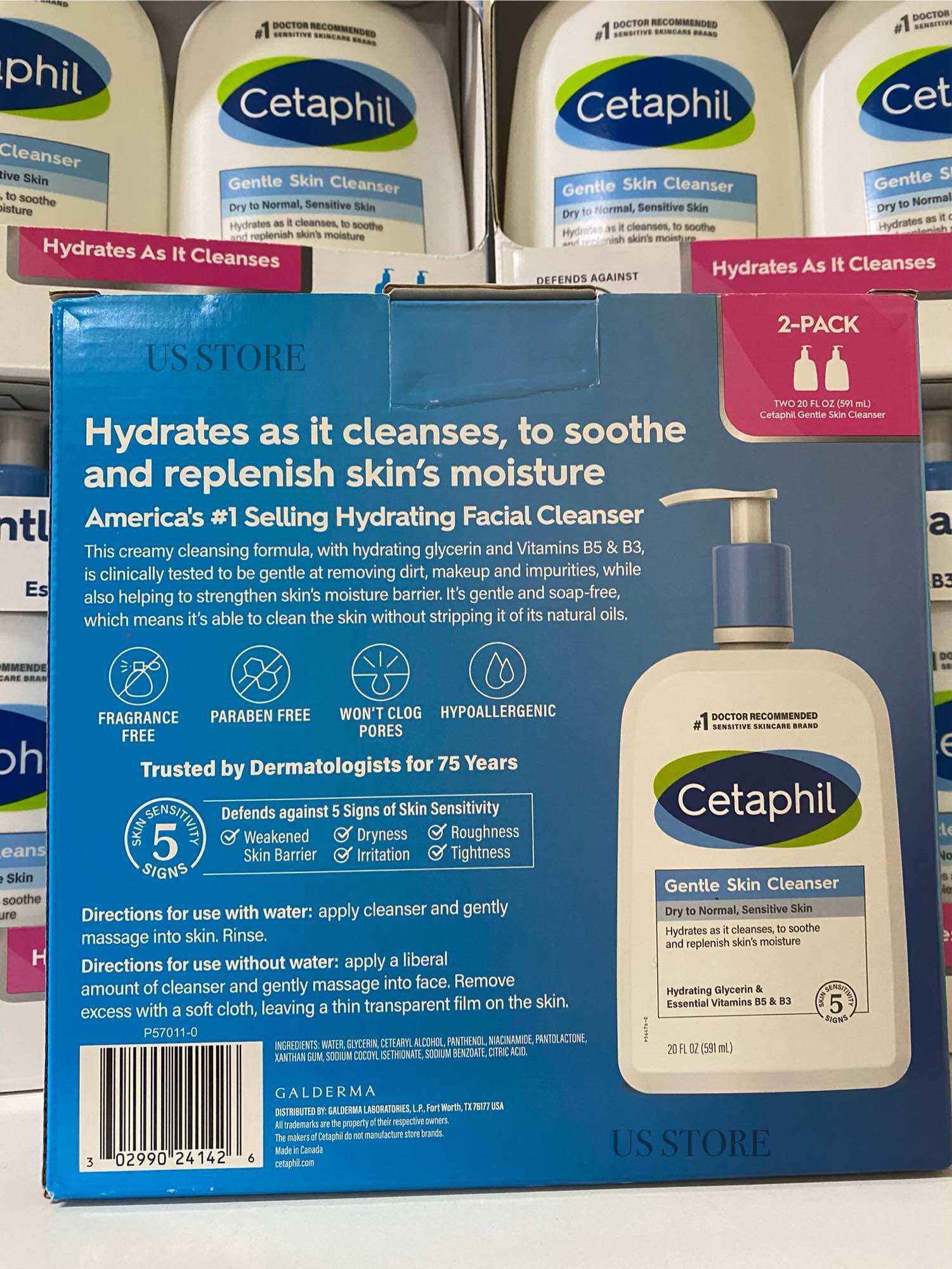 [ĐỌC KỸ MÔ TẢ - MẪU MỚI SET 2 CHAI 591ml] Sữa rửa mặt Cetaphil bản Mỹ
