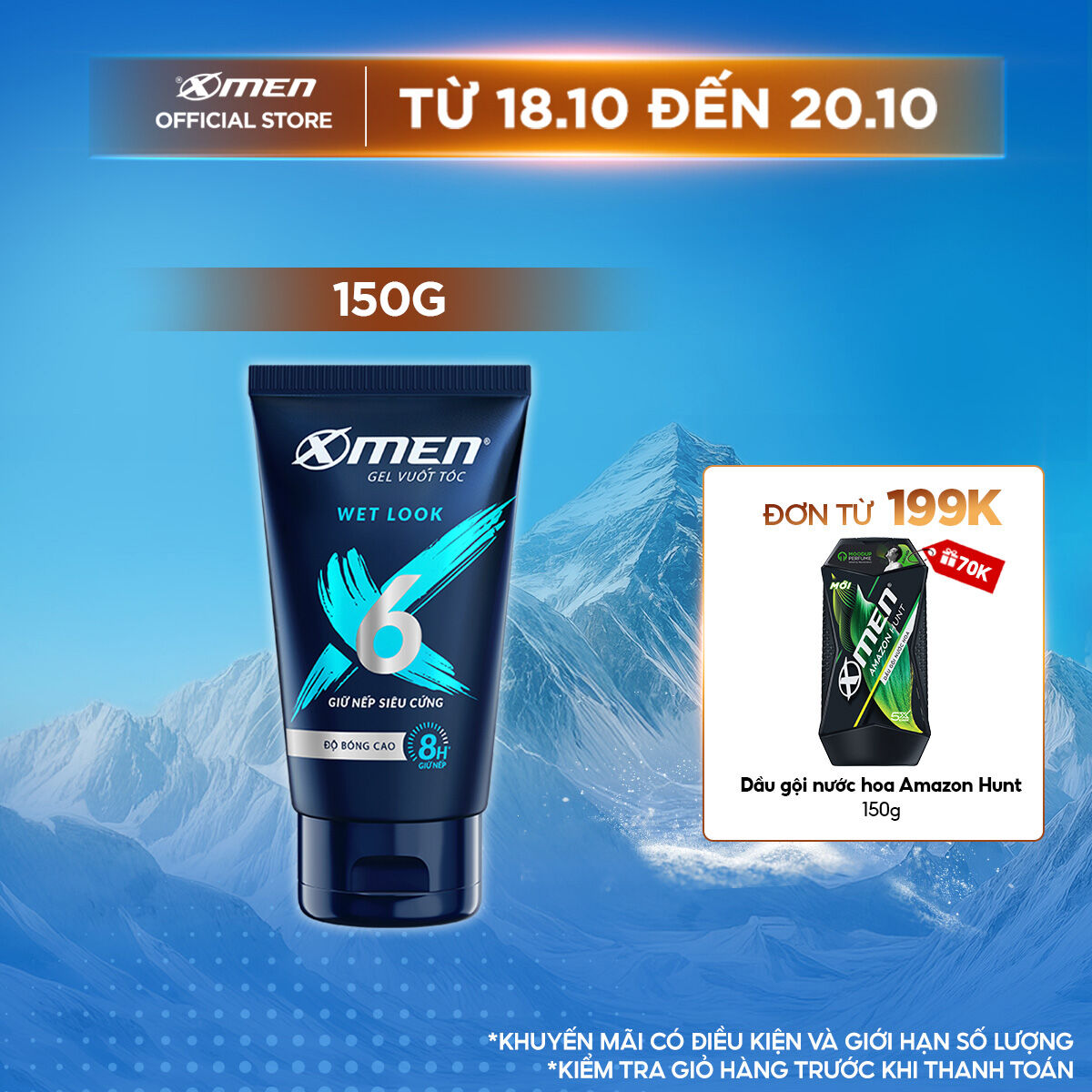 Gel vuốt tóc X-men Siêu cứng và bóng tóc 150g