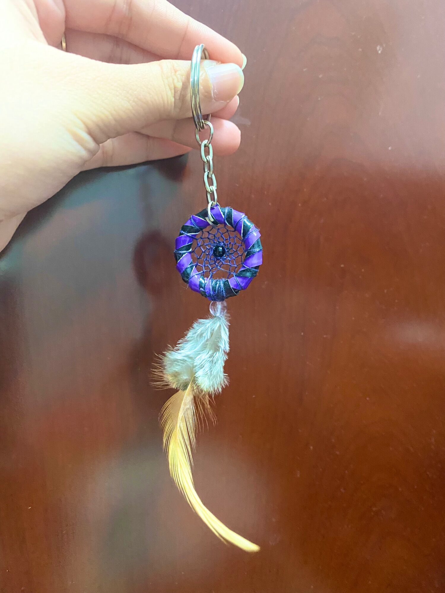 Móc khóa Dreamcatcher có lông vũ