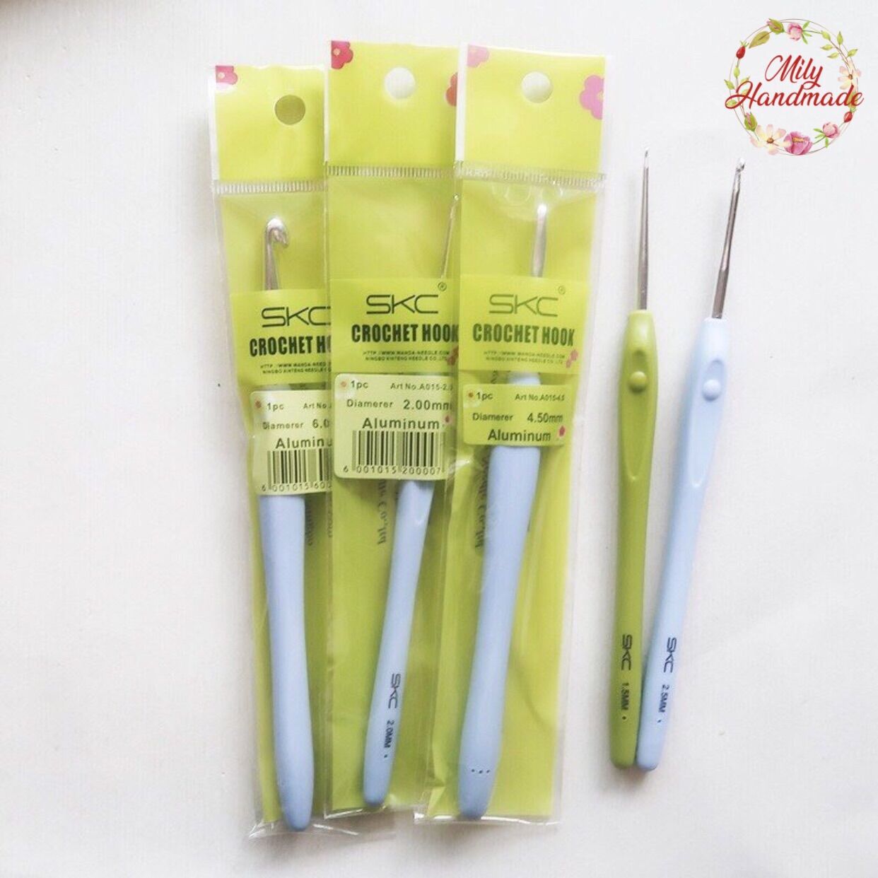 Bộ Kim Móc SKC Cán Mềm 9 chiếc (size 2mm đến 6mm)