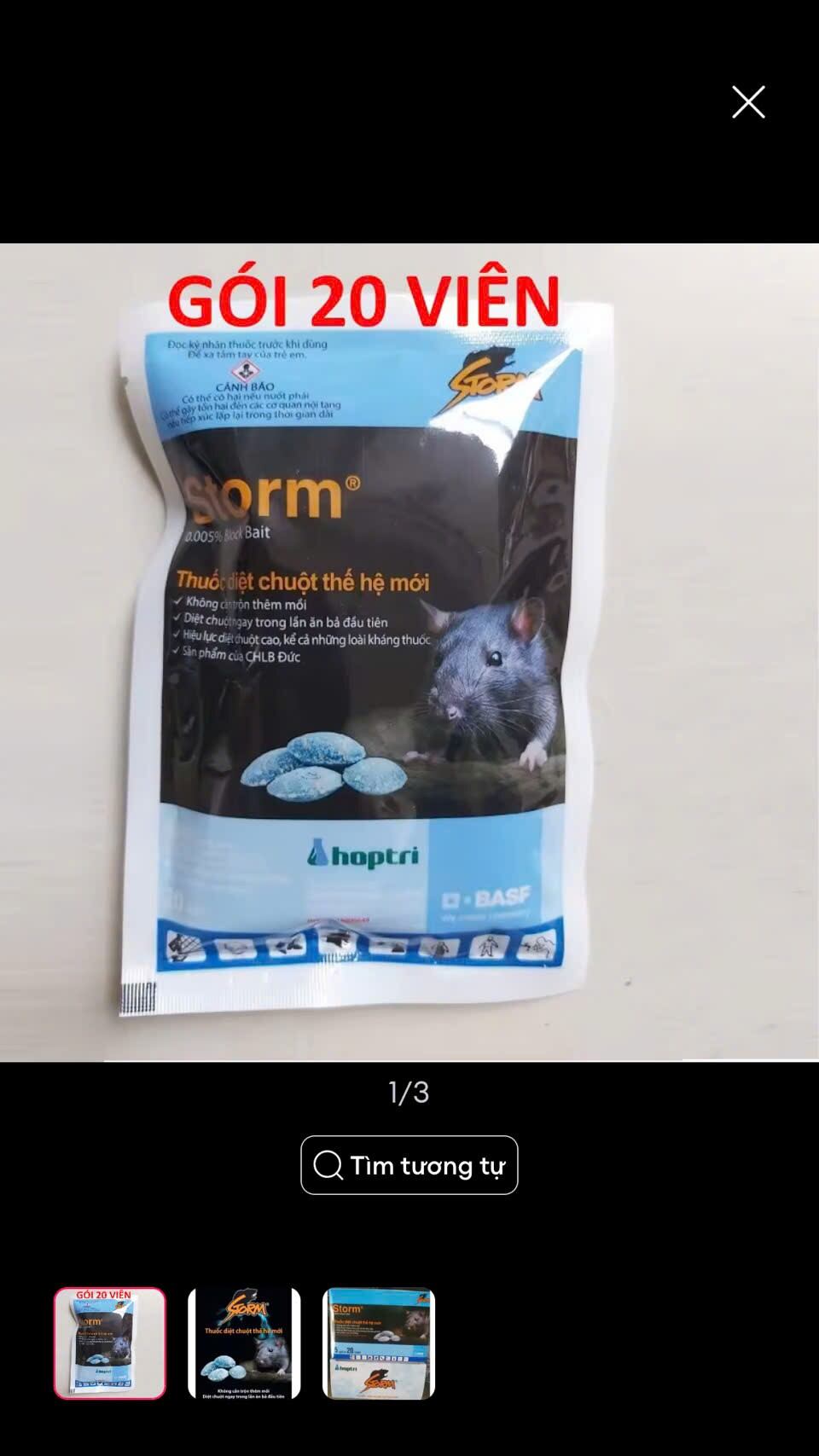 (gói 20 viên) Thuốc diệt chuột Storm - Thuốc chuột Storm