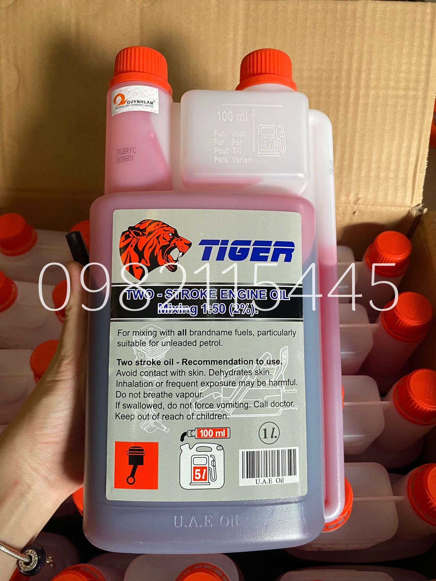 Nhớt tiger 2 thì chính hãng, dầu 2t tiger cho động cơ 2 thì 1 lít